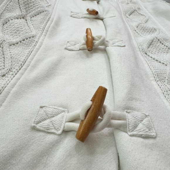 Vintage White Cable Knit Button Up Cardigan Womens Size L - Picture 3 of 9